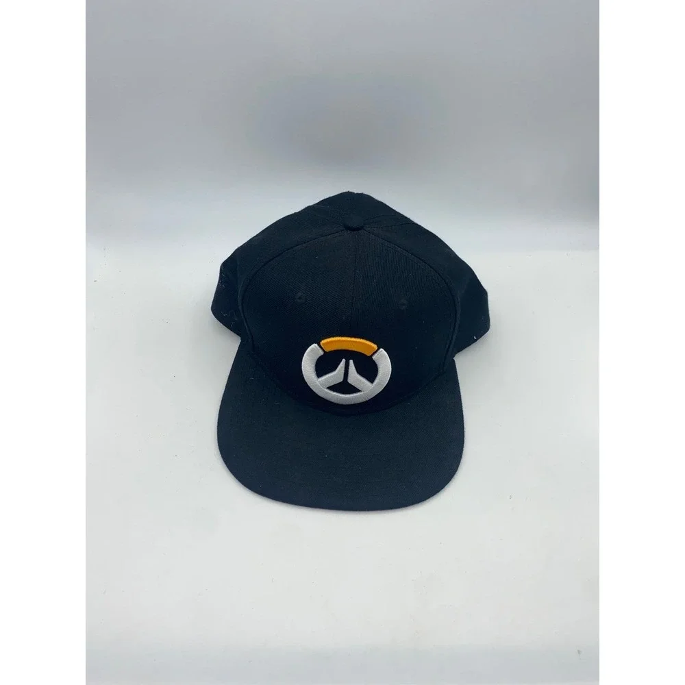 Overwatch Blizzard Entertainment Snapback Hat Black Embroidered Logo Flat Brim